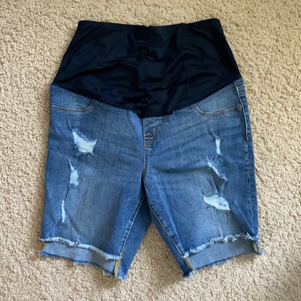Maternity jean shorts